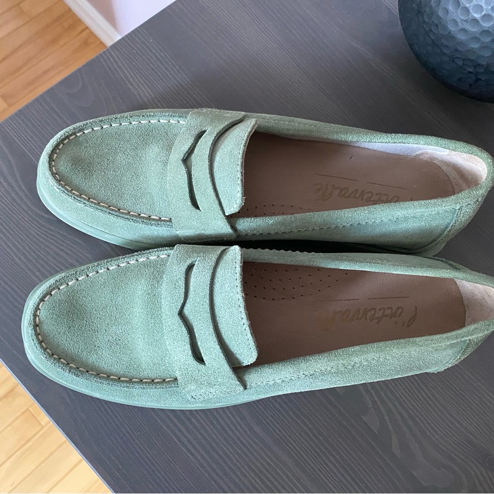 Green Suede Loafers